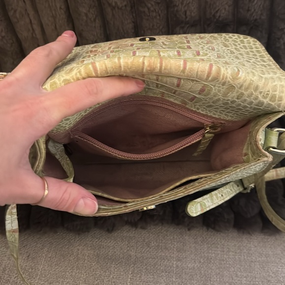 Vintage Dooney & Bourke Purse Orange Canvas Leather Croc Flap Crossbody Bag - Picture 7 of 8